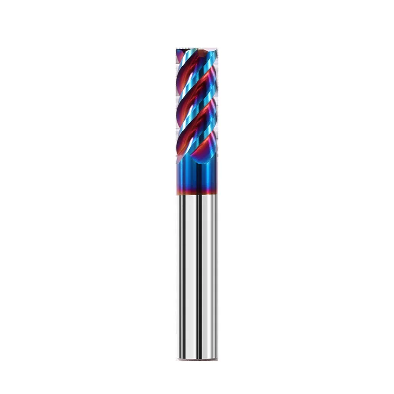 HRC65 End Mills CNC Cutting Tools Carbide Flat End Mill Tungsten Cutter 4 Flute Metal Steel Machining EndMills Tool Bit 4 Shank