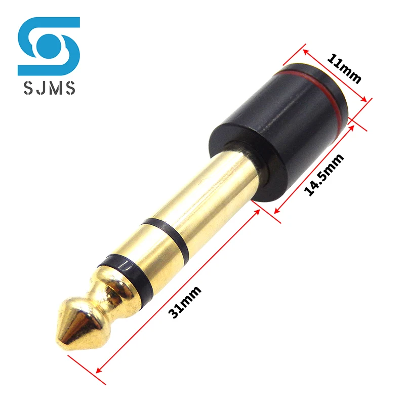 1PCS 6.35mm Male To 3.5mm Female Audio Adapter Gold Plated Hifi Headphones Jack Stereo AUX Microphone Earphone Connector 6.5Plug