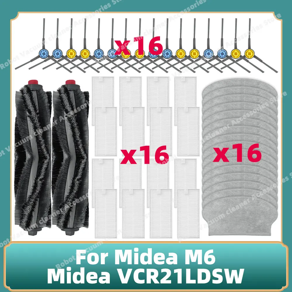 Compatible For  Midea M6 / Midea VCR21LDSW / Eureka NER600 Side Brush Hepa Filter Mop Cloth Accessories Replacement Parts