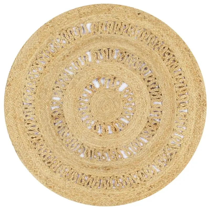 Tapis tressé en jute fait main 90 cm, écologique, facile à nettoyer, de haute qualité, parfait pour la décoration intérieure
