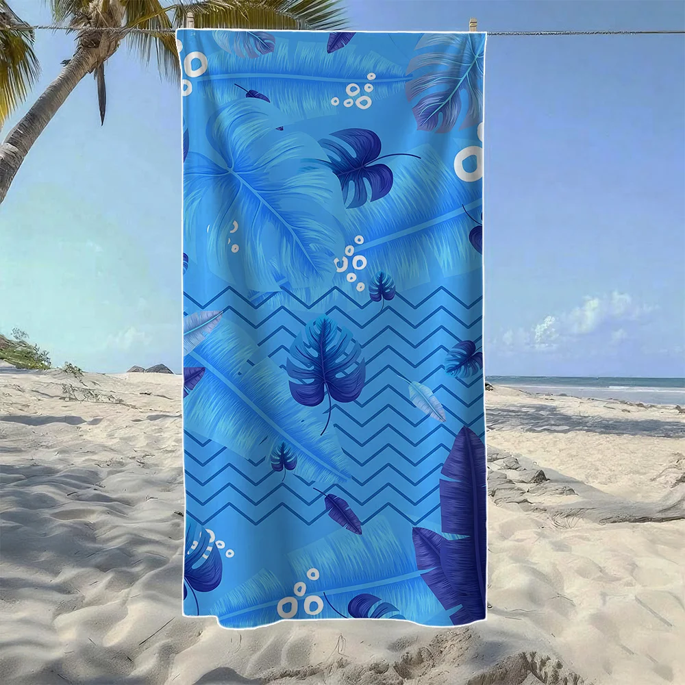 Tropical Palm Leaf Beach Towel, Soft Quick-Drying, Perfect For Portable Outdoor Travel, Swimming, Camping And Summer Beach