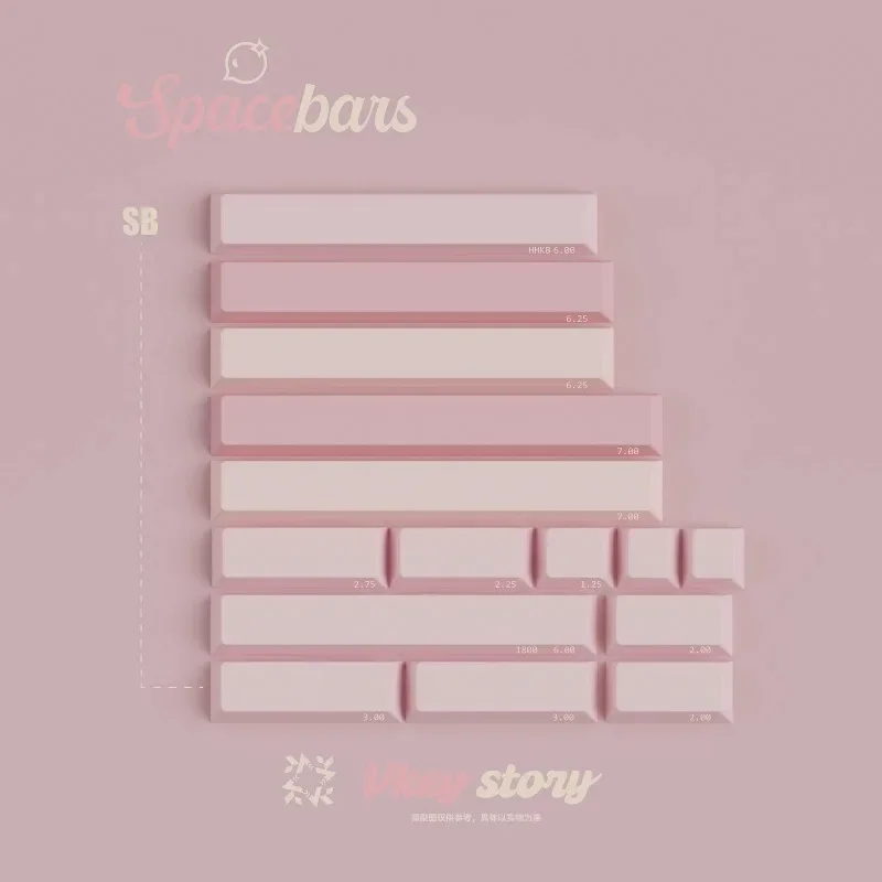 JTK Bubblequm Keycap Set ABS Doublshot Custom Pale Pink Cute Girl  Keyboard Cap Cherry Profile KeyCap for Mechanical Keyboard