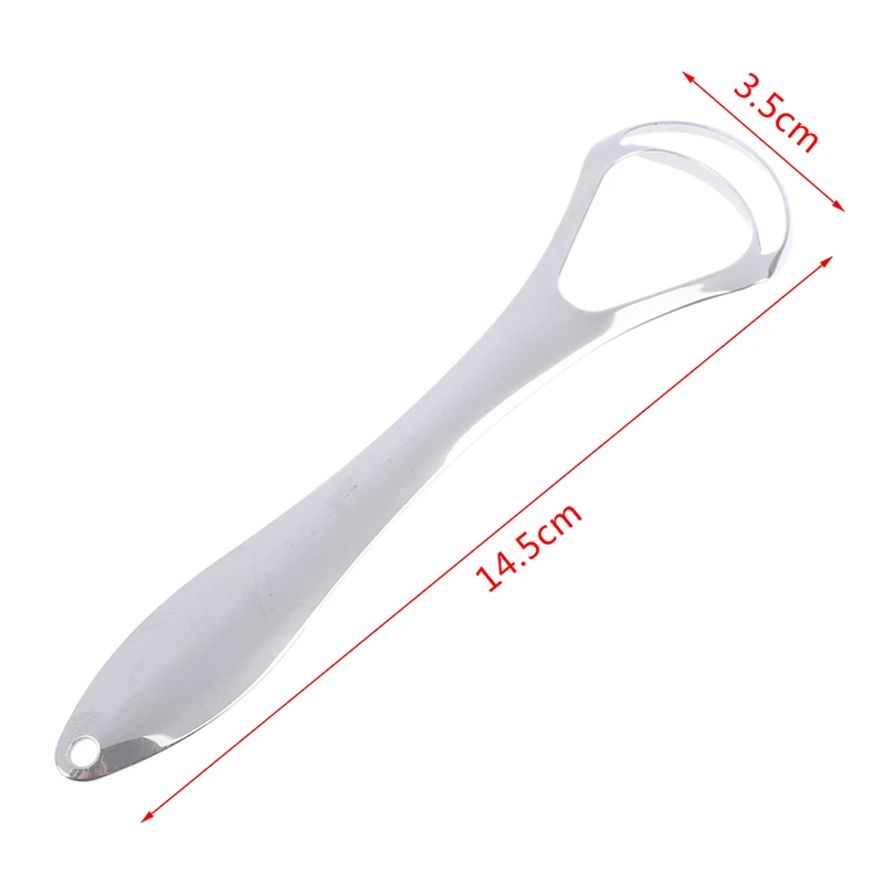 1pc Double Layer Tongue Scraper Stainless Steel Oral Tongue Cleaner Mouth Brush