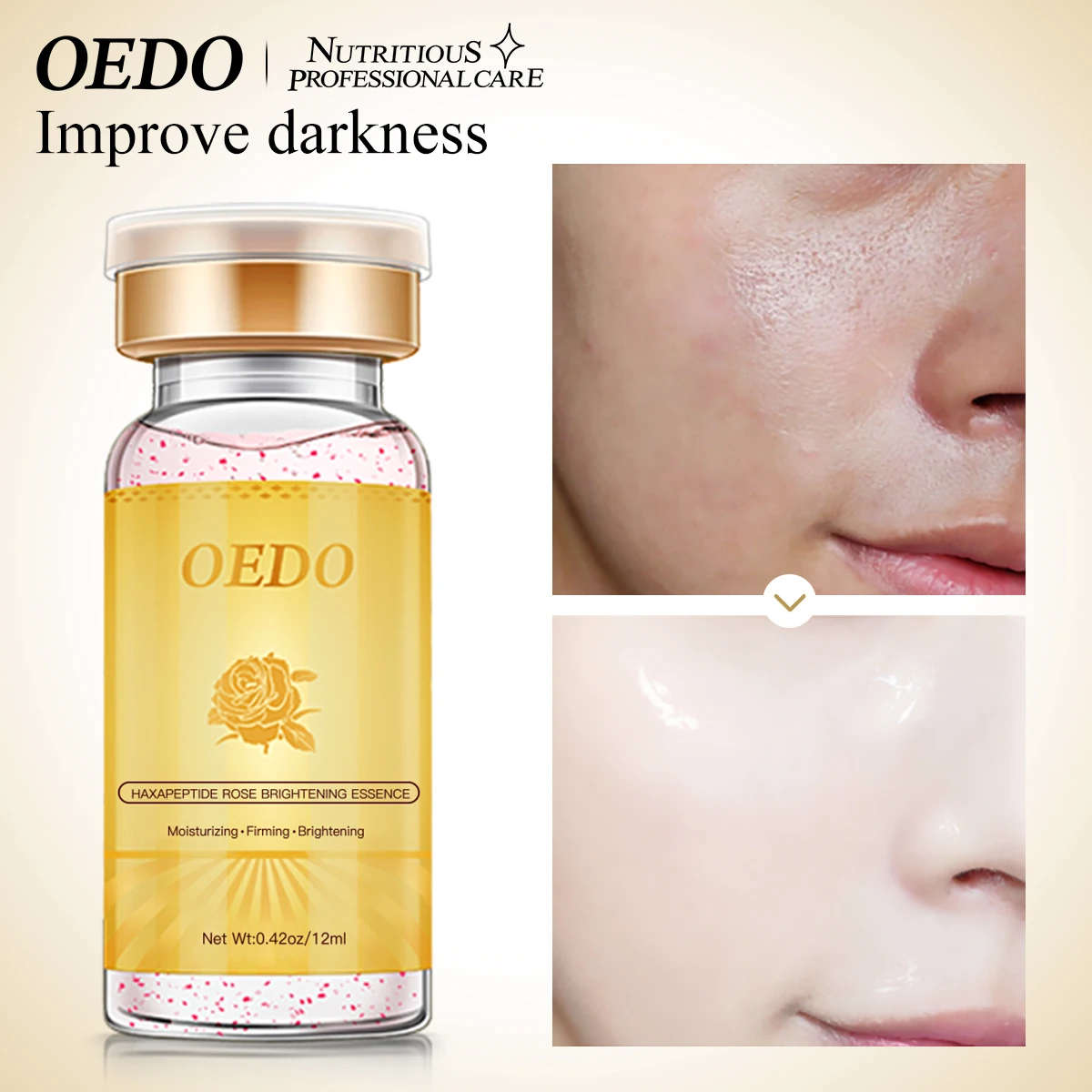 

OEDO Hexapeptide Rose Brightening Essence Anti-Aging Wrinkle Moisturizing Firming Brightening Whitening Skin Care Essence