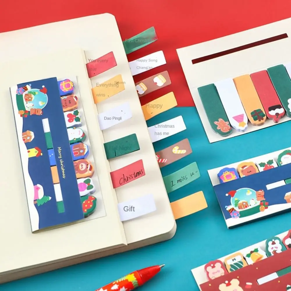Cute 120 Sheets/pack Christmas Sticky Notes Cartoon Memo Pad Label Note Bookmarks Notepad Index Planner Sticker Office Supplies