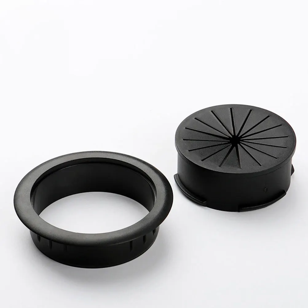 

6pcs Cable Hole Cover Desk Grommet Zinc Alloy Wire Organizer Pc Computer Grommet Cord Desktop Tidy Durable Removable Lid Black