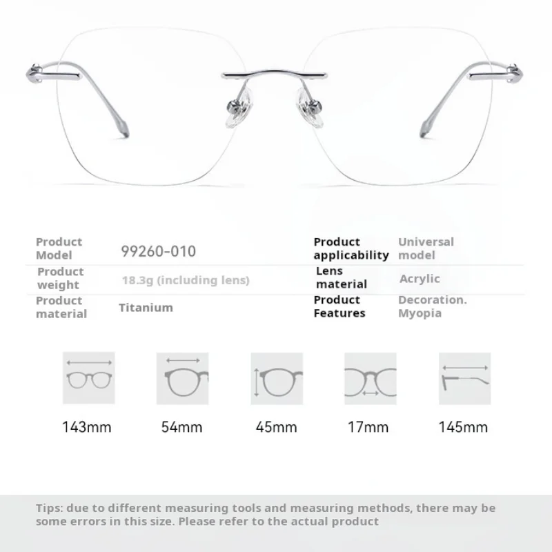 MOMOJA Ultra Light Titanium Alloy Men And Women Rimless Glasses Fashion Exquisite Elegant High‑Quality Artistic Retro Eyeglasses