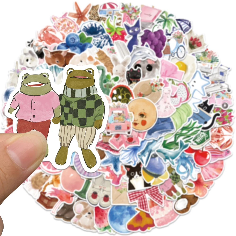 50/100 stücke Nette Cartoon Ozean Stil Vsco Mädchen Tiere Obst Aufkleber Für Gepäck Laptop Gitarre Tagebuch Wasserdichte Vinyl Aufkleber
