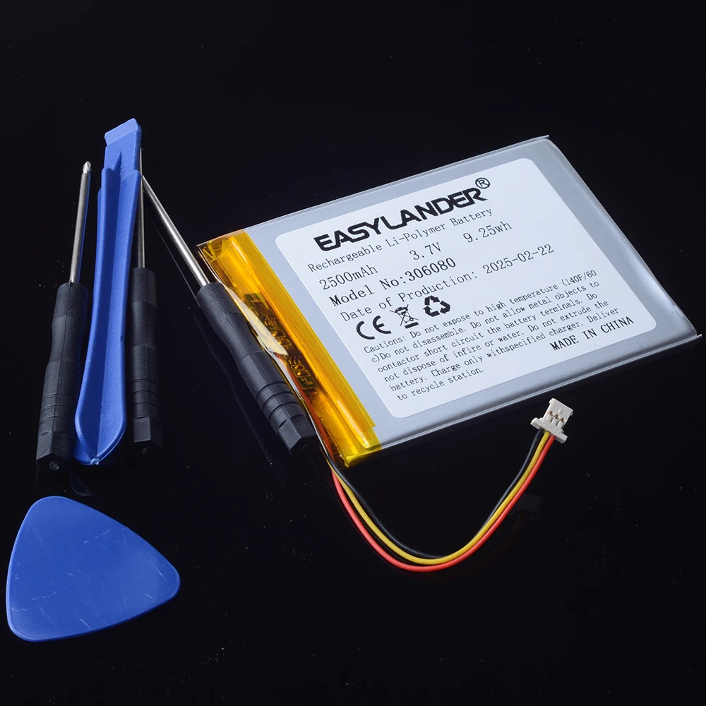 

3.7V 2500mAh 9.25Wh Rechargeable Lipo Battery 3Pin MOLEX 51146 Plug 306080 For PSP DVR DVD GPS Power bank E-book Tagus Gaia Eco