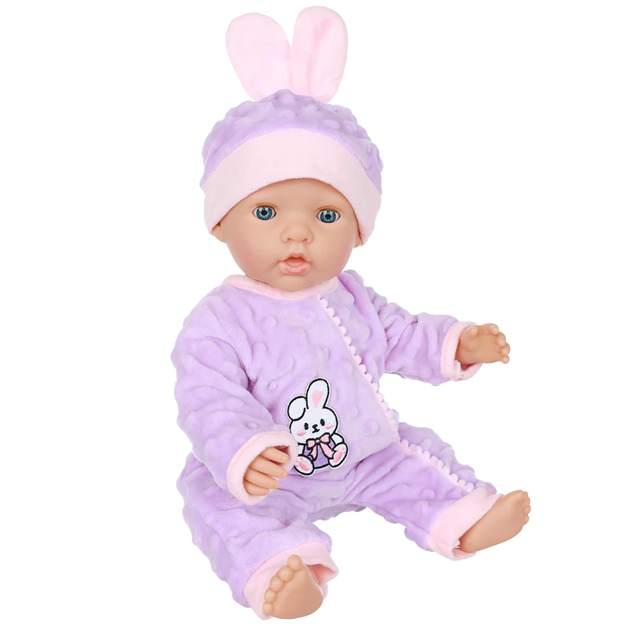 18Inch/45CM Baby Dolls Lovely Plush Rabbit Pajamas Hat Set Born Baby Doll Outfit Reborn Baby Doll Clothes Toy Wear Girl Gift