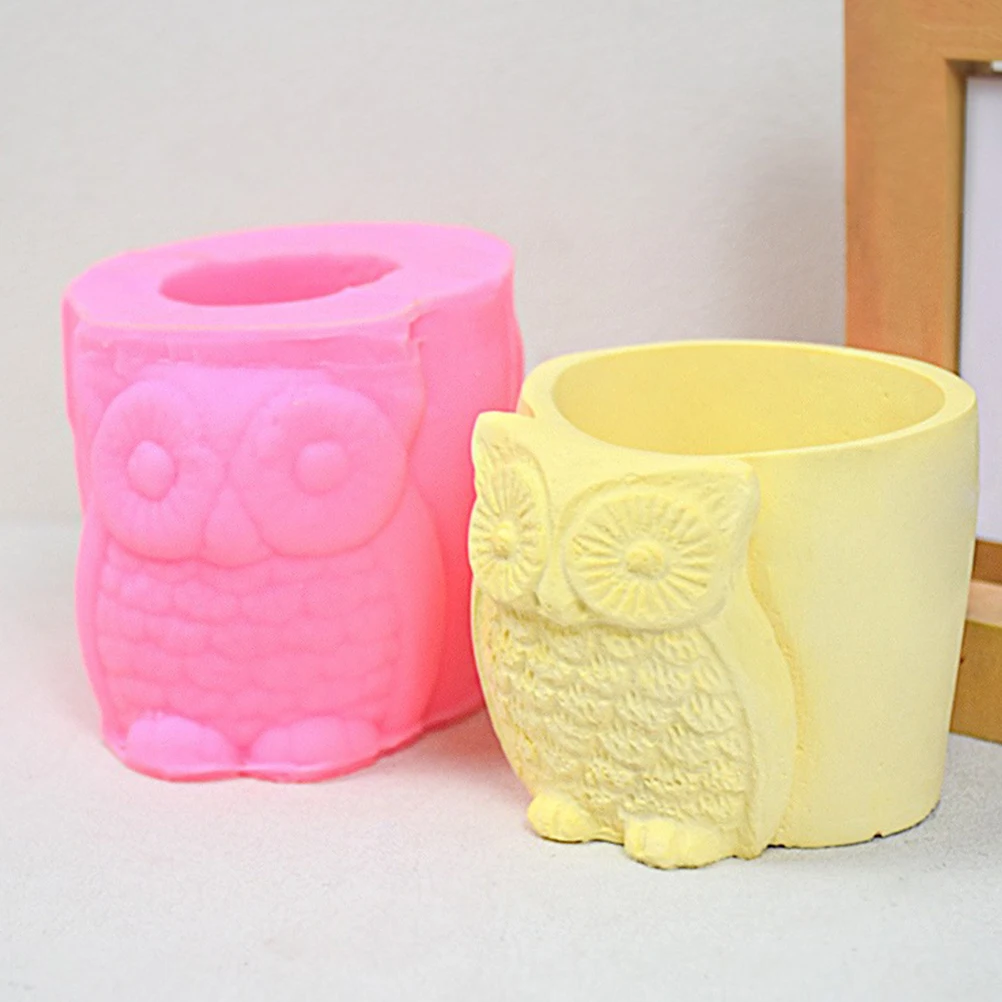 

Owl Flower Bird Resin Plaster Craft Epoxy Silicone Molds For Candles Concrete Planter Holder Flowerpot Clay