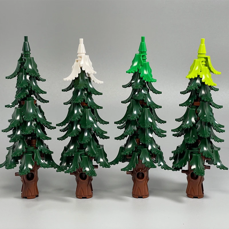 Animal Forest MOC Building Bricks Wild Campfire Tent Elephant Giraffe Pine Tree Garden Fountain DIY Assemble Blocks Kid Toys T06