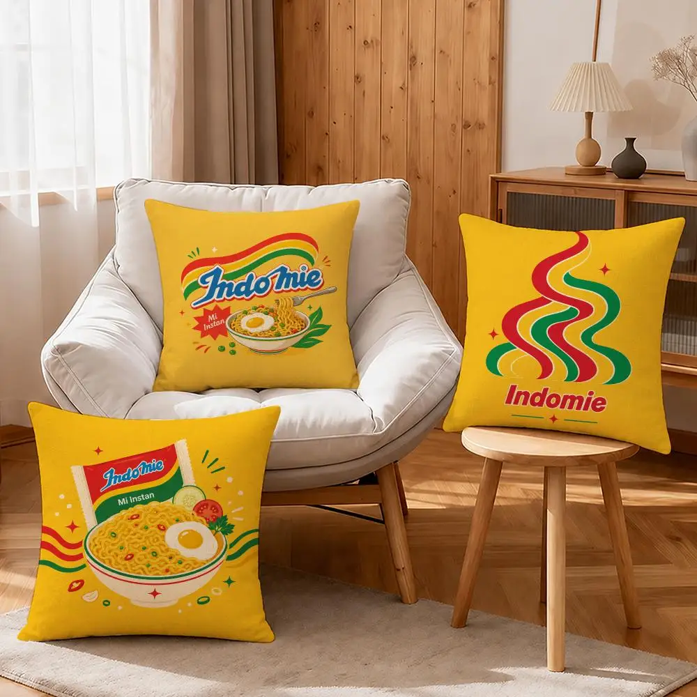 Brand Indomie Cushion Cover Linen Anti-Mite Antibacterial Cushion Cover Invisible Zipper Sofa Decor