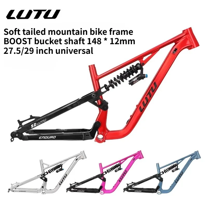 

Рама для горного велосипеда LUTU Soft Tail, для скоростного спуска, AM, для лесных дорог, эндуро, внедорожная, с подвеской, BOOST, ось 148 мм