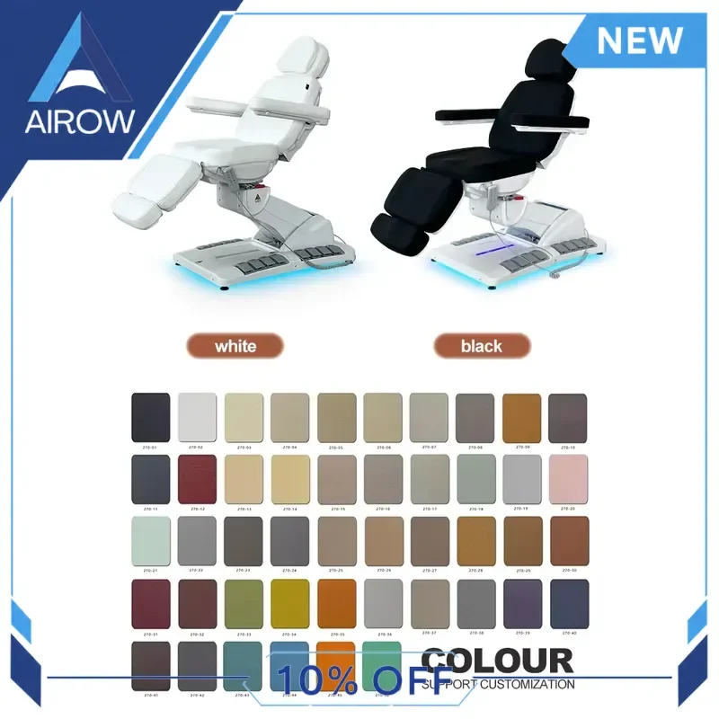 for Luxury Grey 4 Motor Electric Beauty Massage Bed Facial Tattoo Table Adjustable Spa Furniture Salon Equipment for