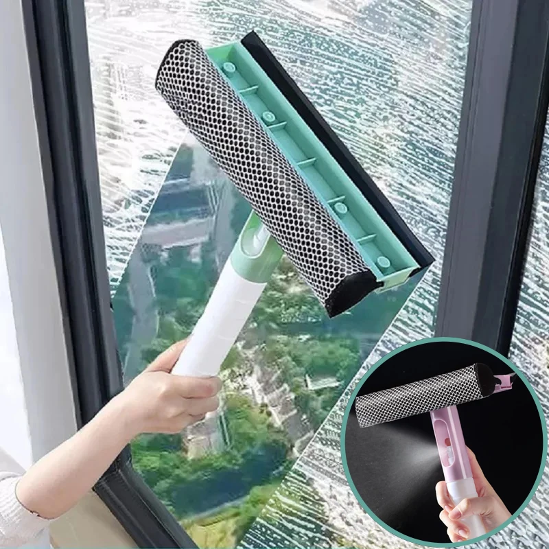 

Window Wiper Glass Cleaner for Bathroom Mirror Car Glass Cleaning Brush with Spray Scraper Window Brush Household Cleaning Tools