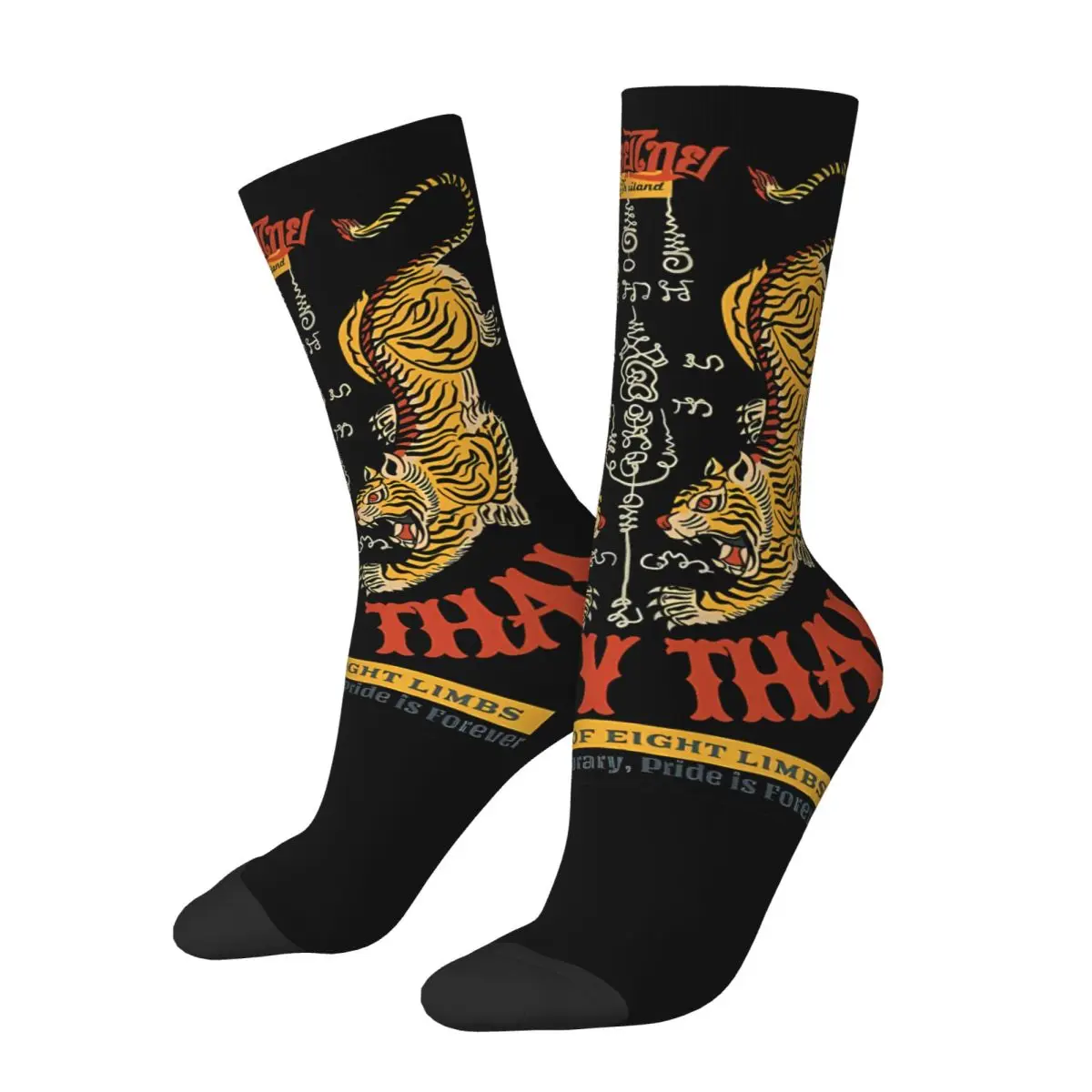 Muay Thai Tiger Tattoo Sock Printed Man Polyester