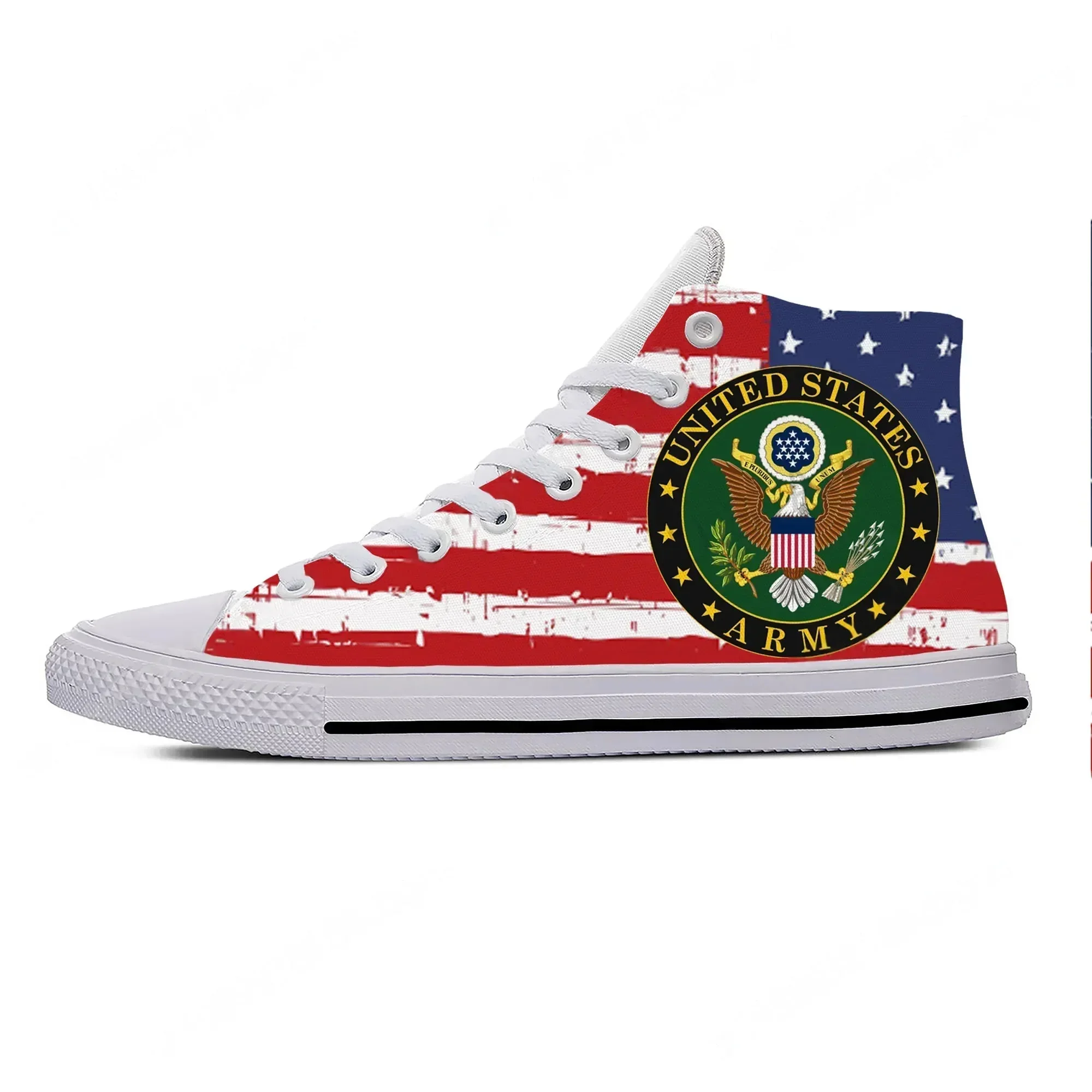 United States Army High Top Sneakers Mens Womens Teenager Casual Shoes Canvas Running Shoes 3D Print Breathable Lightweight shoe