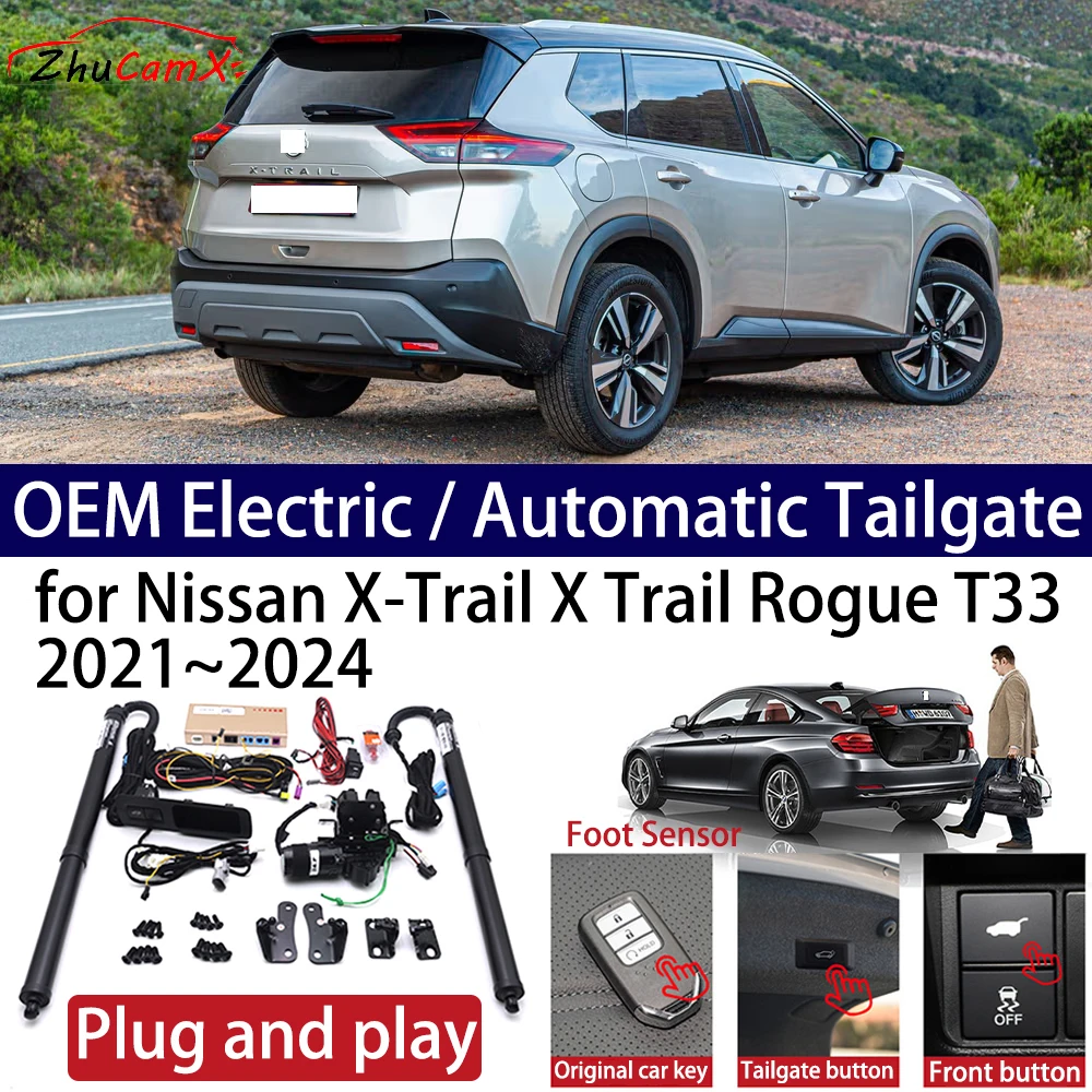 ZhuCamX for Nissan X-Trail X Trail Rogue T33 2021~2024 Car Power Electric Automatic One-Click Smart Liftgate Tail Gate Support