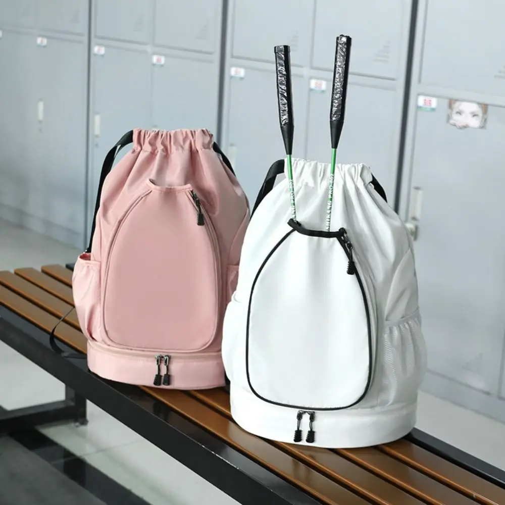 2 Rackets Tennis Racket Backpack Large Capacity Waterproof Gym Pack with Shoes Pocket Drawstring Closure Badminton Sports Bag