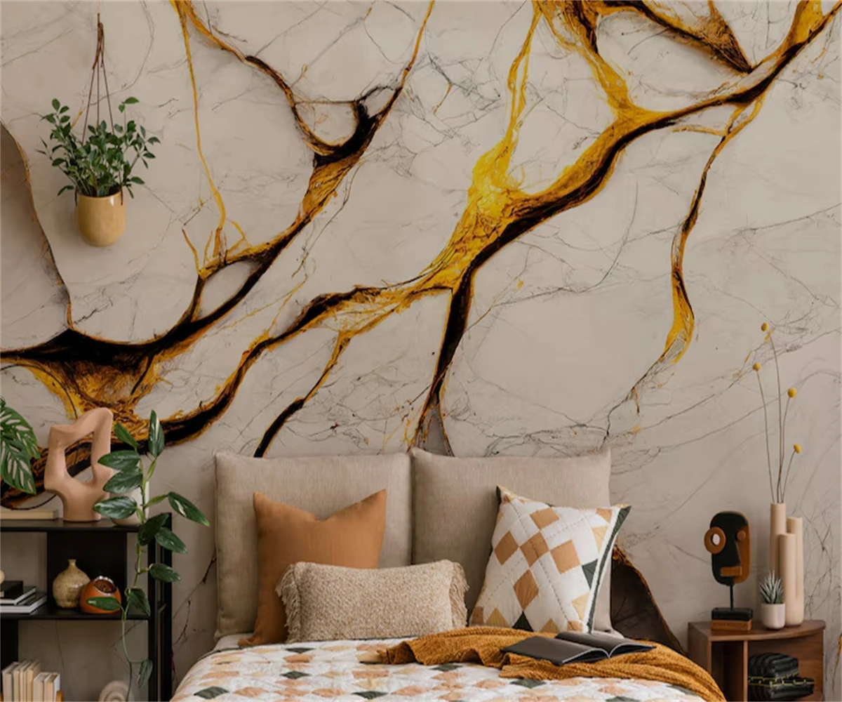 beibehang papier peint Customized gold line three-dimensional latest bedroom and living room decoration wallpaper