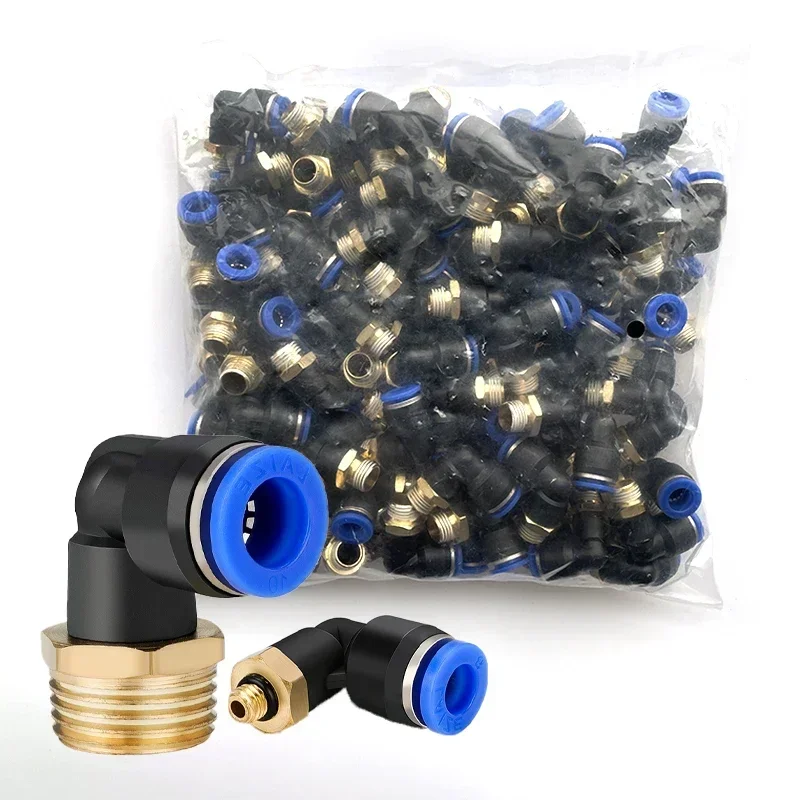 

PL Elbow 50pcs Lot 4-M5 6-M5 Air Connector Pneumatic Fitting Quick Fittings 1/8" 1/4" 3/8" 1/2" Male Thread Push In OD 6-12MM