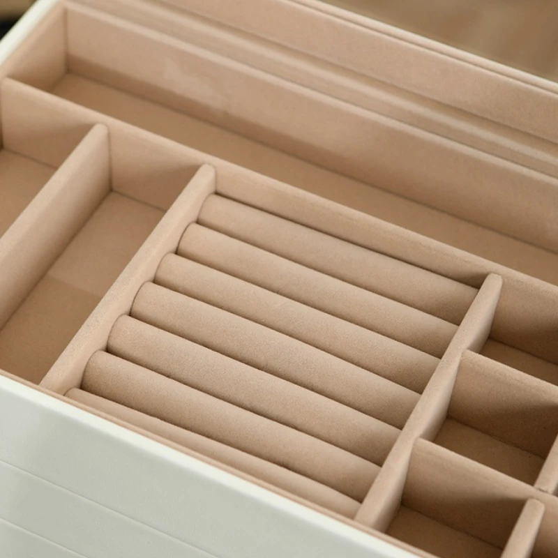 صندوق مجوهرات جلدي، صناديق تخزين خاتم فاخرة بسيطة، قلادات ذات سعة كبيرة، أقراط، علبة عرض، تغليف المجوهرات، هدية