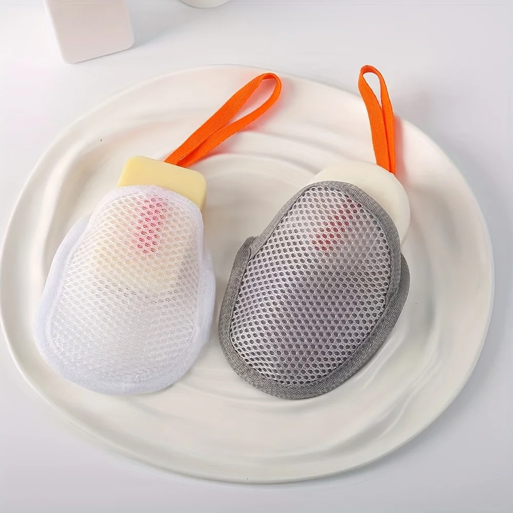 1/2Pcs Pocket Soap Bubbles Net Non-Slip Reusable Bubble Maker for Body Wash, Shower, Bathing, Spa, Travel Portable Cleaning Tool