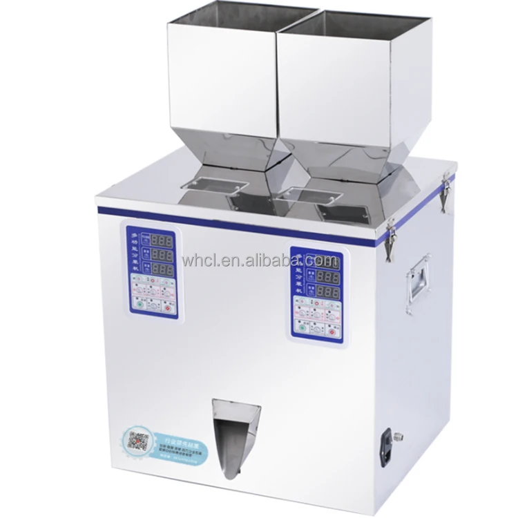 1g 50g 100g Double Head Hopper Weighing Particle Filler Racking Granule and Powder Filling Machine