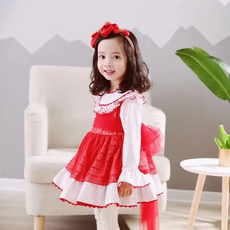 Spring New Arrivals Baby Sweet Long Cake Dress Christmas Costume Girl Kids Dresses for Girls Quality Cotton Soft Clothes