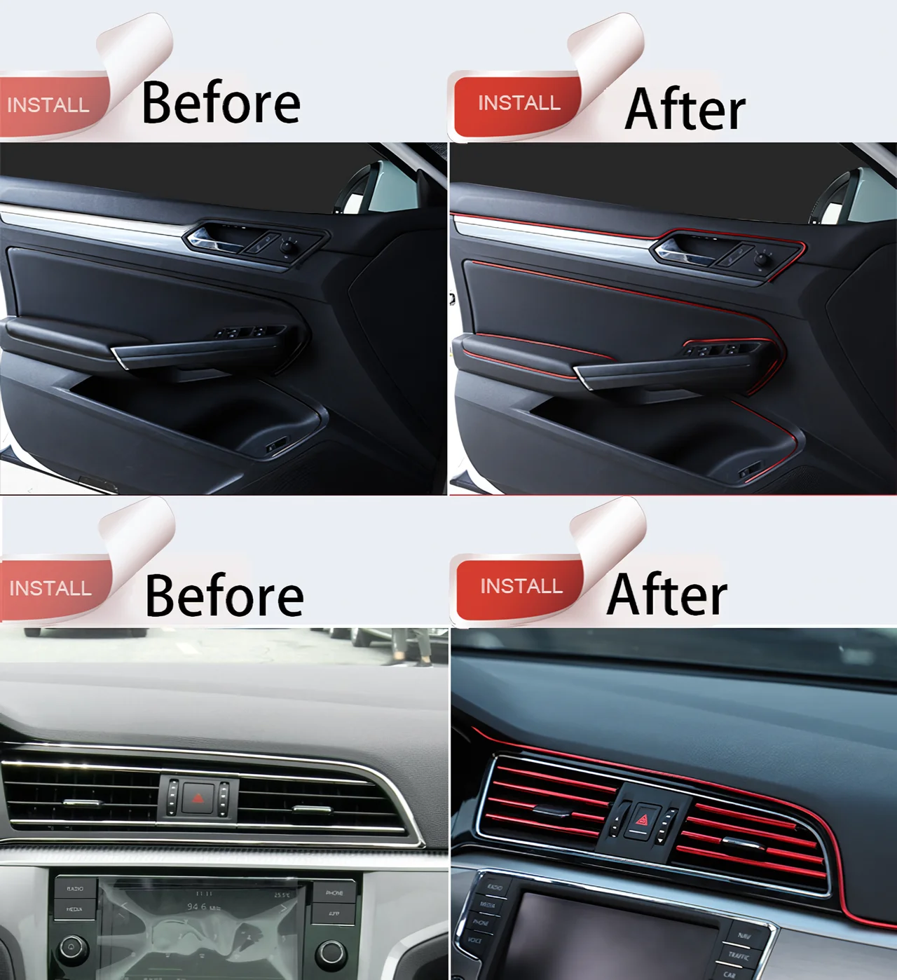 5M Car Moulding Strip decorazione d\'interni fai da te Auto Styling tuning Universal Dashboard Door Chrome Decor Trim accessori per Auto