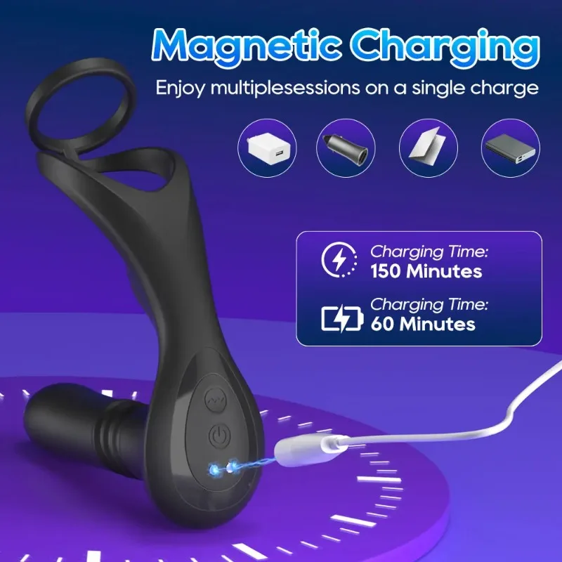 3 FunctionThrusting Vibrator Penis Rings Remote Control Prostate Massager Telescopic Anal Dildo Plug Stimulator Sex Toy for Men 5