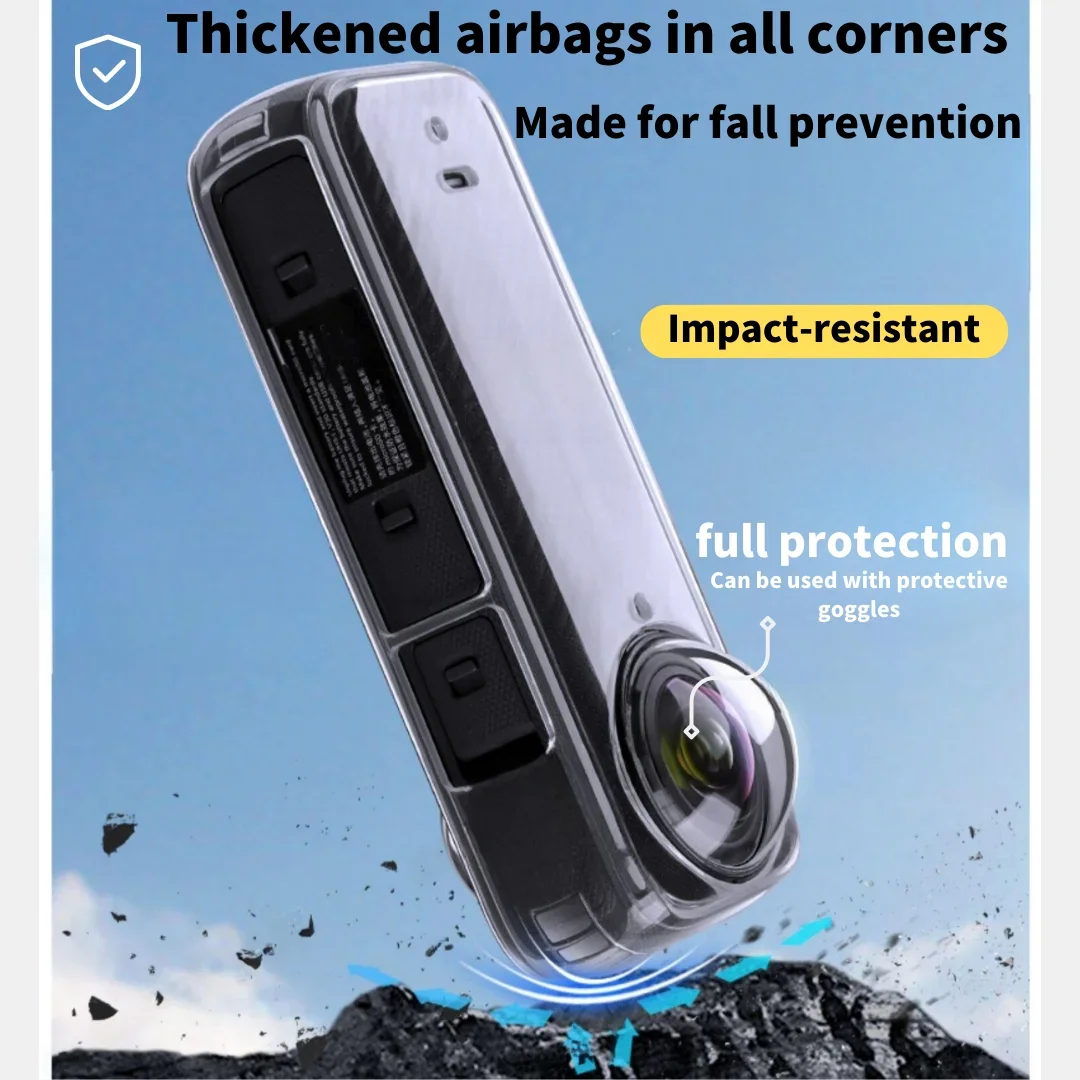 Insta360 X4 TPU Protective Soft Case with Airbag Anti-drop Anti-Scratch All-around Protector Cover For Insta 360 X 4 Accessories