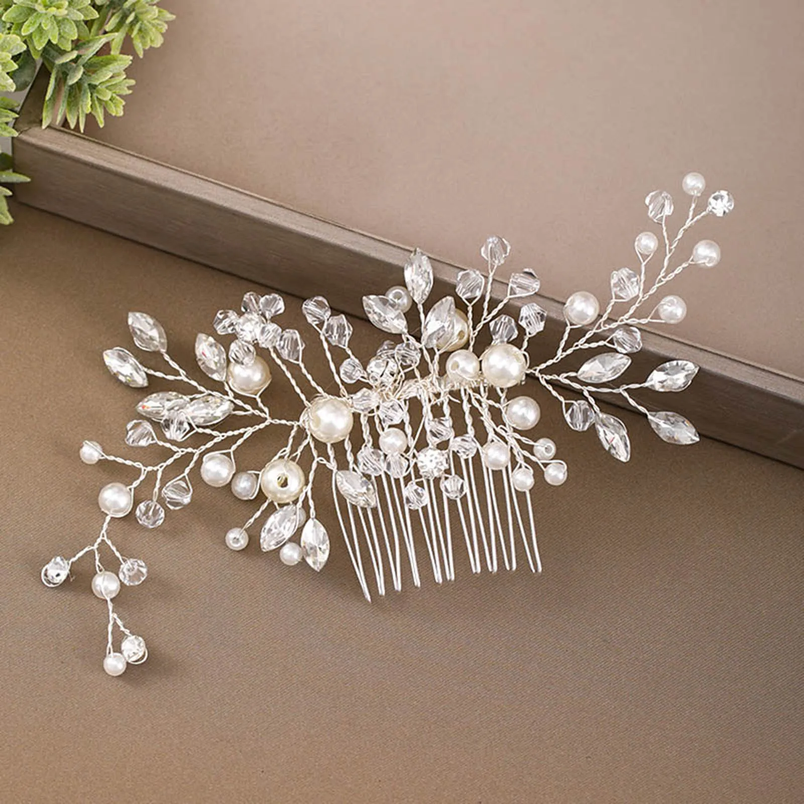 Diamante Pearls Bridal Hair Pins Shiny Crystal Pinch Clip Headdress for Hairstyle Making Wedding Decorations