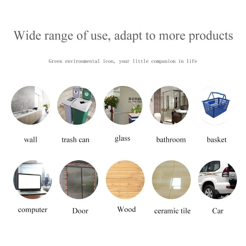 

1Set Garbage Can Stickers 6 Sheets PVC Material Easy Apply Removable Waste Classification Labels for Household
