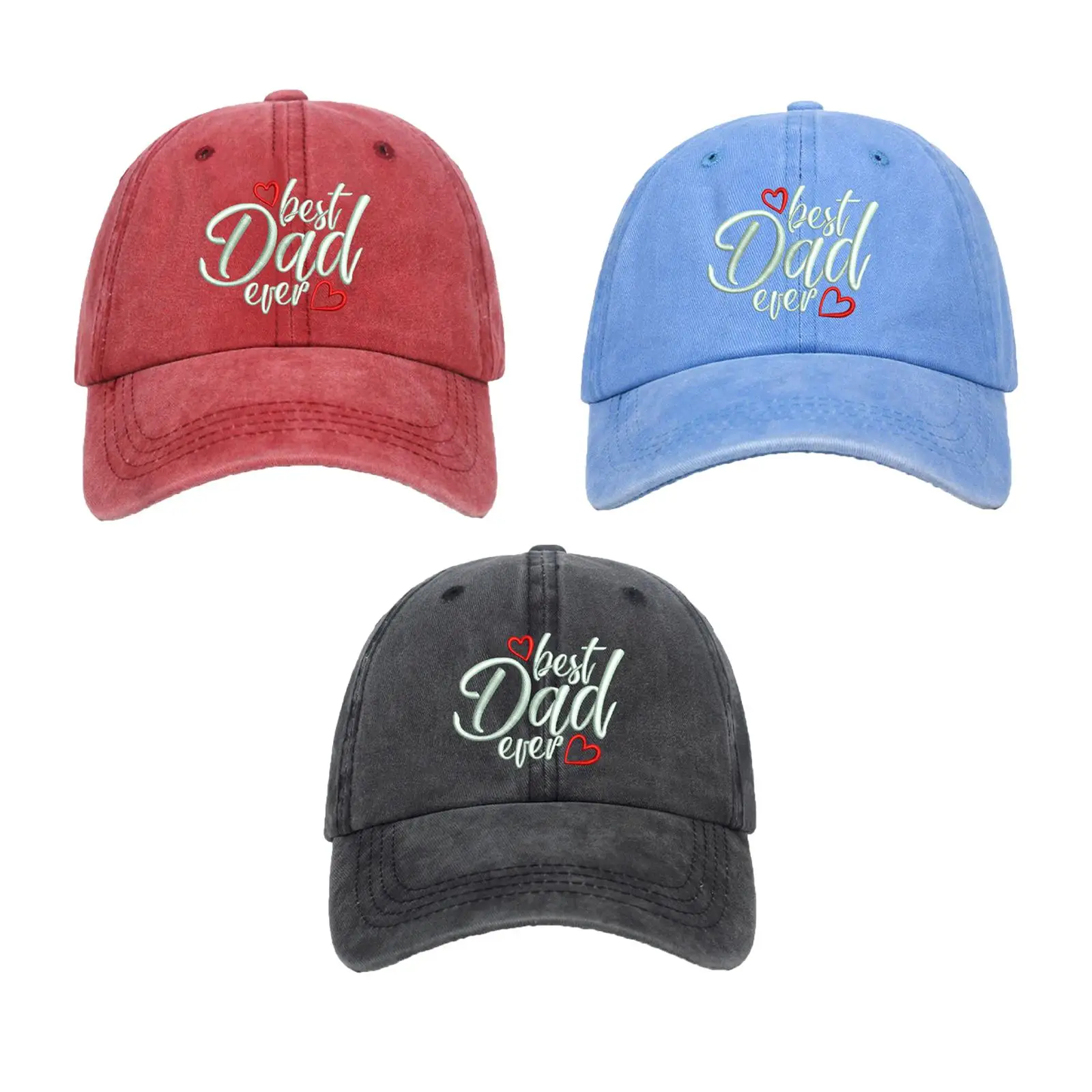 Best Dad Ever Embroidered Baseball Hat Hip Hop Cap Adjustable Father's Day Gifts Sun Hat for Parties Camping Fishing Beach Trips