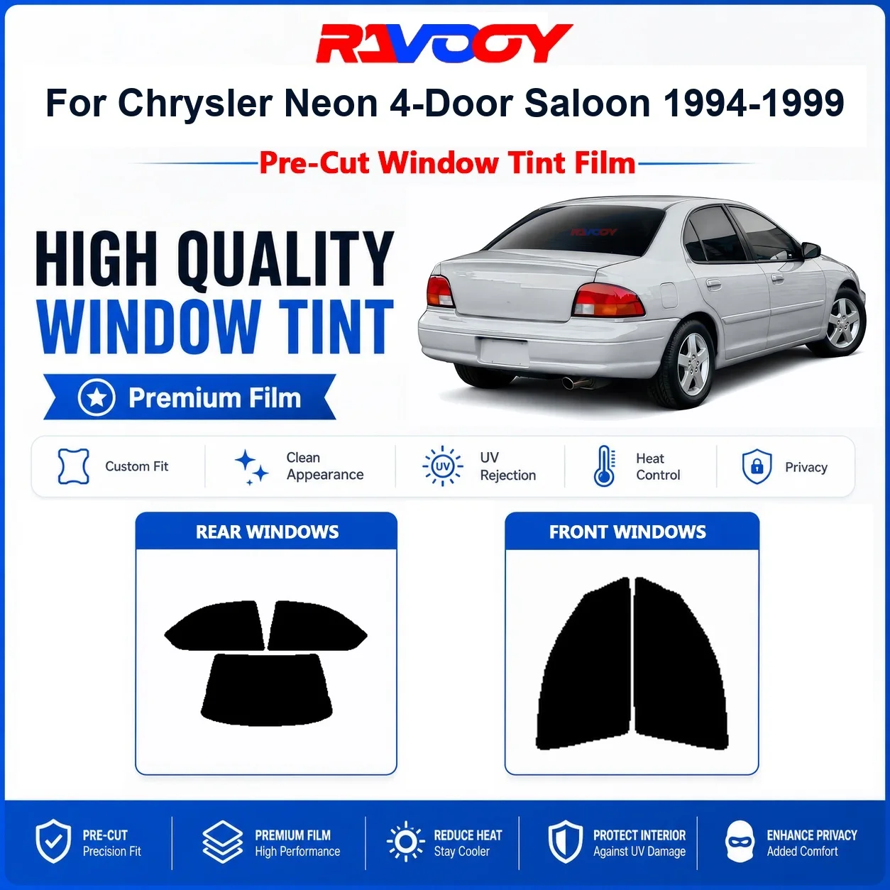 premium-pre-cut-window-tint-for-chrysler-neon-4-door-saloon-1994-1999-front-rear-windows-uv-heat-rejection-privacy-film