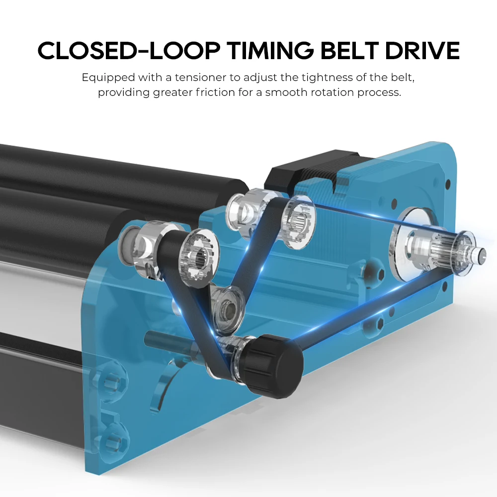 ELIDOR Drehmodul Drehwalze Für Lasergravur 4-138mm Zylindrisch Mit Y Achse 360° Grad Drehung Kompatibel Mit Lasergraviermaschinen – Detail 6