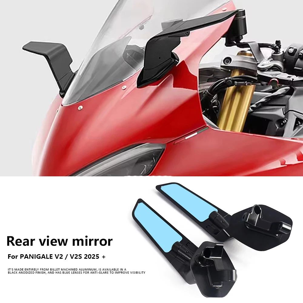 

2025 2026 For Ducati Panigale V2 S V2S Motorcycle V2 V2S Rearview Mirrors Wind Wing Adjustable Rotating Side Mirrors