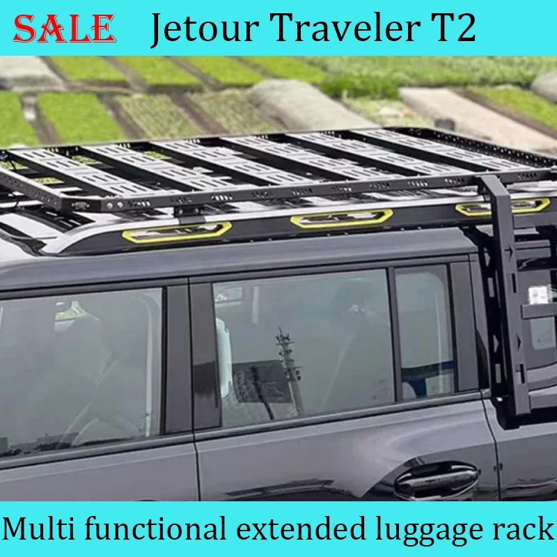 Fit for JETOUR Traveler T2 2023+ Modified multi-function expansion luggage rack with small yellow light car external accessories