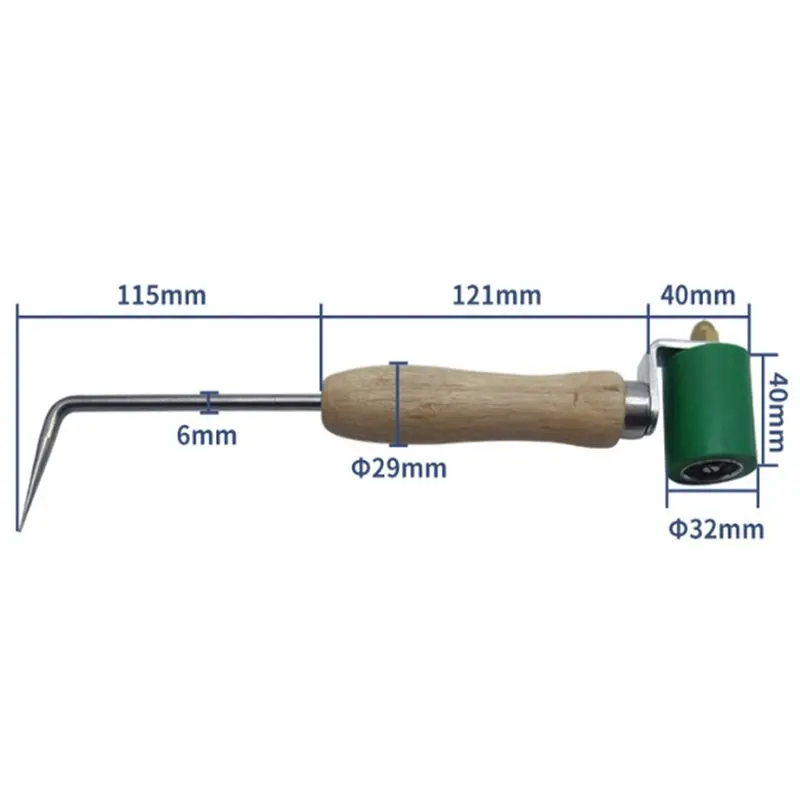 AB15-لـ PVC/EPDM أسطوانة التماس للتسقيف ذات الطبقة الواحدة - سيليكون 40 مم مع مقبض خشبي، تتضمن مسبارًا #6