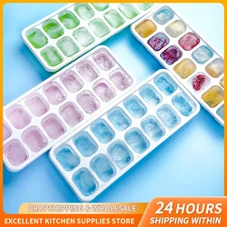 14 Grid Ice Cube Tray Silicone Mold Square Cube Tray Mold Ice Cube Maker Non-toxic Durable Bar Pub Wine Ice Blocks Maker
