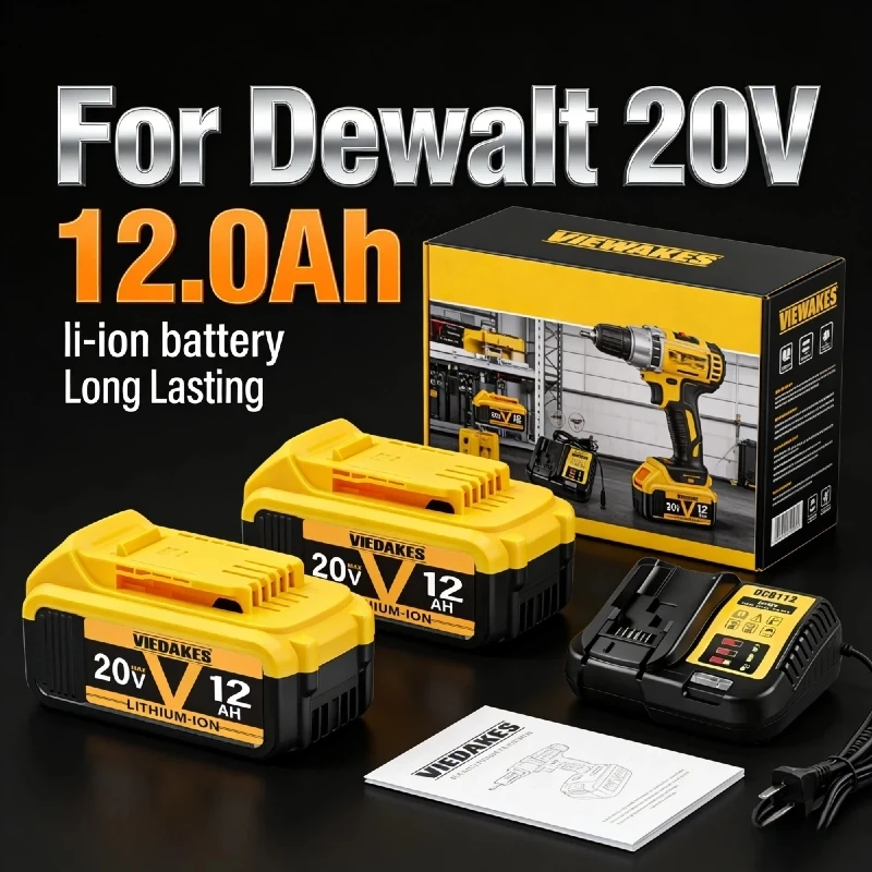 for Dewalt Original 20V Rechargeable Tool Battery DCB200 DCB201 DCB206 8AH 10AH 12AH .For Dewalt 20V Battery Tool