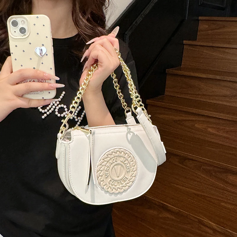 Bolso de hombro para mujer hecho de cuero genuino, creación de diseñadores famosos, elegante bolso cruzado diario