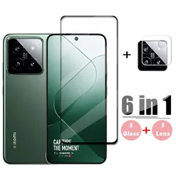 6in1 Cover Glass For Xiaomi 14 Tempered Glass For Xiaomi 14 13 Screen Protector HD Protective Phone Lens Film Xiaomi 14