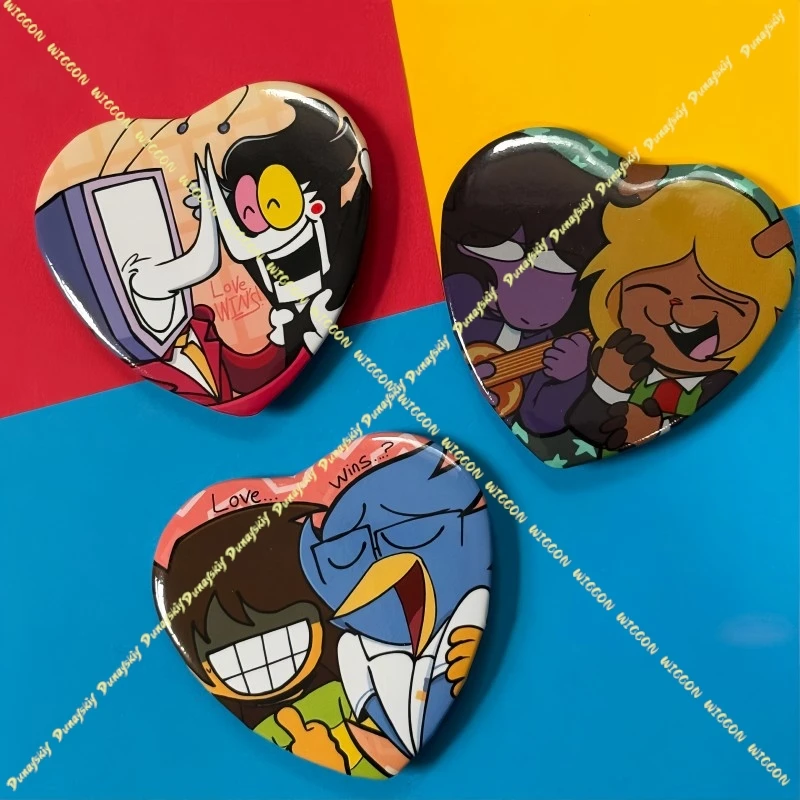 Deltarune Heart Shape Can Badge Lapel Pins Anime Game Cosplay Accessory Backpack Decor Collectible Gift Spamton Brooch Buttons