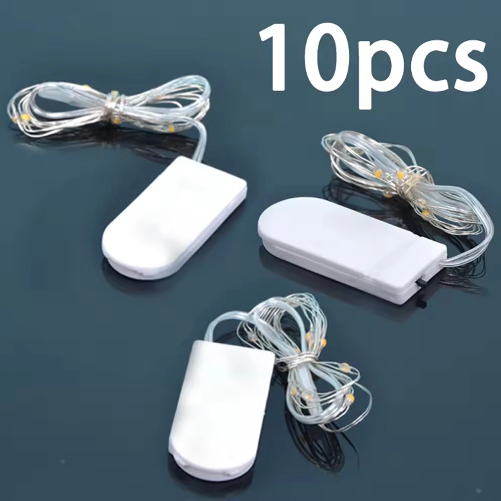 10Pcs Waterproof Fairy Light CR2032 Battery Powered LED Christmas Light Copper Wire String Light For Wedding Xmas Garland Party
