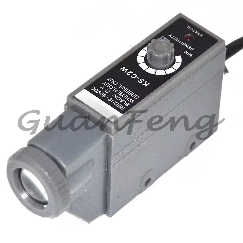 KS-C2W Color Mark Sensor, G/R Photoelectric Switch, High Precision Deviation Correction Photoelectric Eye for Bag Making Machine