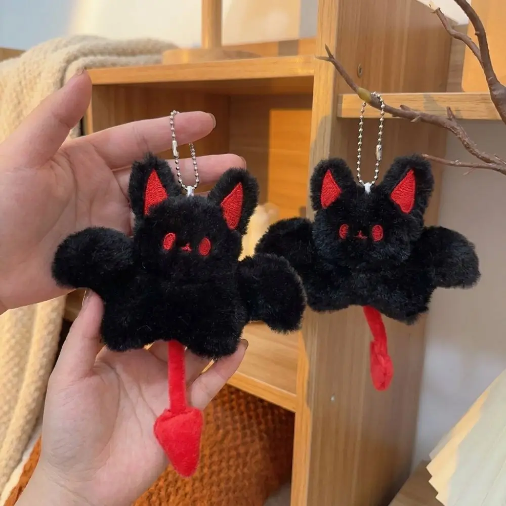 Creative Little Devil Bat Keychain Room Decor Novelty Funny Bat Bag Charm Red Eyes Soft Bat Hanging Ornament Halloween Gifts