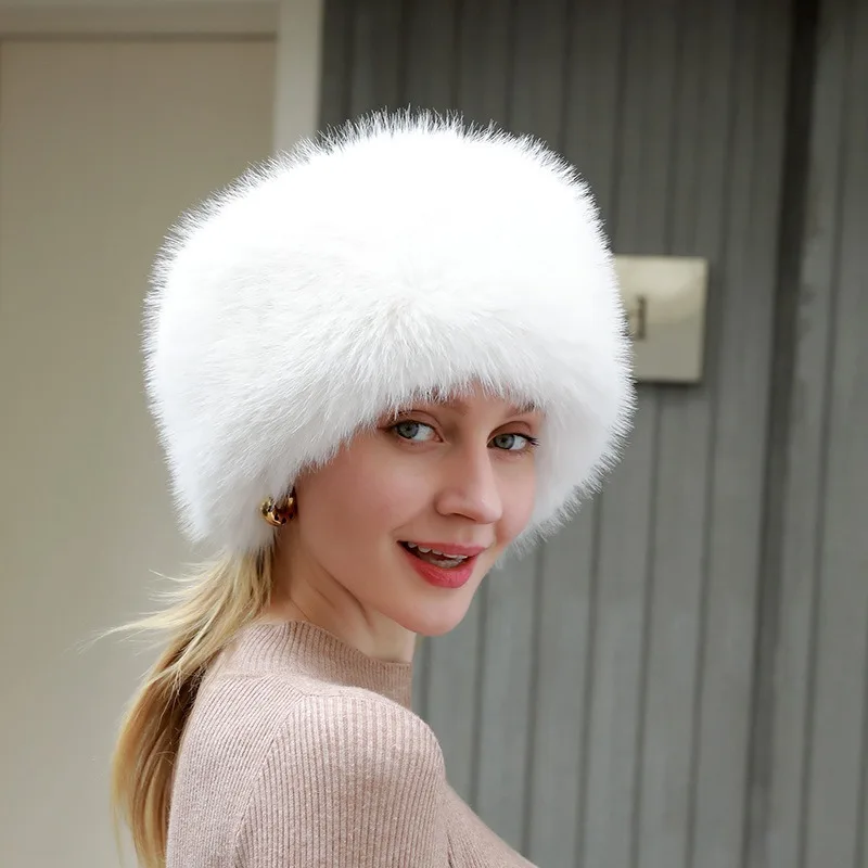 1 x luxuriöse Baskenmütze aus Kunstfell für Damen, mehrere Farben, stilvolle Winter-Kopfbedeckung für modische Damen bei kaltem Wetter